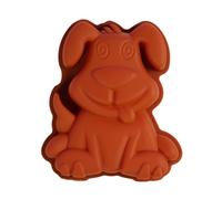 Silver-Stage Stampo per cani in silicone per compleanni dei bambini, per gelati, cioccolato, pane, dolci, budino, senza BPA, in silicone, mini stampo per budini, compleanno (marrone chiaro)