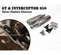 Silver Stallion Silenziatore Lucidato Per Reale Enfield Gt & Interceptor 650
