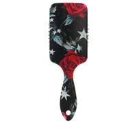 Silver Stars Red Roses amichevole colpo asciutto spazzolato cuoio capelluto massaggio per capelli lunghi con manico ergonomico cepillo anti crespo para cabello