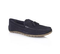 Silver Street London Monza - Mocassini casual da uomo, in pelle scamosciata, comodi, leggeri, Marina Militare, 46 EU