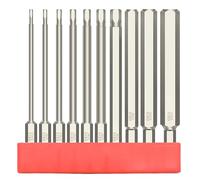 Silver & Style Set di punte esagonali, 3.9 in / 100 mm, lunghe, 10 pezzi, 0.06 - 0.5 in / 1,5 - 12 mm, punte per chiave esagonale (set da 10)