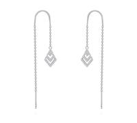 Silver Threader Earring Dangle Drop Tassel Pull Through Earrings for Women