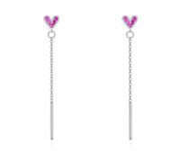 Silver Threader Earring Dangle Drop Tassel Pull Through Earrings for Women