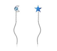 Silver Threader Earring Dangle Drop Tassel Pull Through Earrings for Women