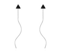 Silver Threader Earring Dangle Drop Tassel Pull Through Earrings for Women