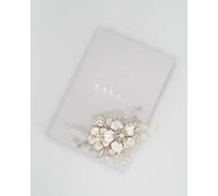 Silver Tone Bridal Hair Comb with Pearl and Crystals - Handmade Wedding Hair Accessory for Bride, Bridesmaids or Guests - Elegant Flower Design - Gift Box Option (Gift Box incluso)