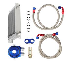 Silver Universal 19 Row AN-10AN Engine Transmission Racing Oil Cooler Aluminum