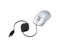 (Silver) USB C Corded Mouse Retractable Cable Small Mouse for Kids Children 1000DPI
