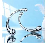 Silver Waterproof Double-Ended Stainless G-Spot Stimulator Anal Plug Wand for Women & Men M,24oz Ergonomic