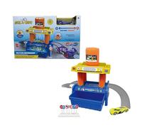 Silver Wheel - Auto lavaggio con auto cambia colore auto in metallo a ruote libere Attivazione tramite pompetta, vaschetta di scolo inclusa