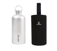 SILVERANT Borraccia in titanio ultraleggera 400ml - Bottiglia d'acqua per l'idratazione sportiva da campeggio all'aperto con manicotto termico isolante