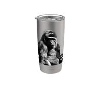 Silverback Gorilla Silver Primate Ape Bicchiere termico in acciaio inox doppia parete