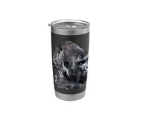 Silverback Gorilla Silver Primate Ape Bicchiere termico in acciaio inox doppia parete