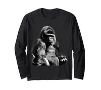 Silverback Gorilla Silver Primate Ape Maglia a Manica