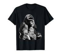 Silverback Gorilla Silver Primate Ape Maglietta con Stampa Grafica Economica