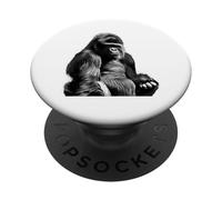 Silverback Gorilla Silver Primate Ape PopSockets PopGrip Adesivo