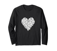 Silverback Gorillas Cuore Forma Love Wild Animals Maglia a Manica
