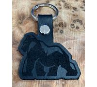 Silverback Portachiavi pelle Nera Scimmia Gorilla Regalo