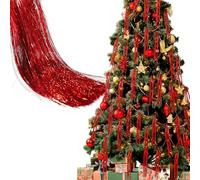 SilverChry 10000 Pezzi Tinsel Icicles di Natale Decorazioni, Ghirlanda di Orpelli Natalizi, Decorazione per l'Abete, Tinsel Appendere Albero Natalizia, per Festival, Feste e Palchi (Rosso-10000)