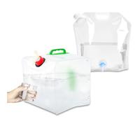 SilverChry 2Pcs Contenitori Pieghevoli per Acqua, Tanica dell'Acqua Trasportabile con Rubinetto, Brocca d'Acqua Riutilizzabile, per l'Acqua Esterni, Campeggio, Escursionismo e Conservazione Domestica