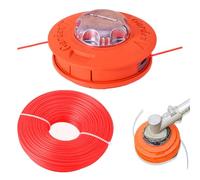 SilverChry Alluminio Testa Decespugliatore, con Filettatura Sinistra M10, Testa Filettata Easy Load & Go è Adatta per Tosaerba Nylon 2,4 mm 30 m (Colore Della Corda Casuale), Testina Falciante