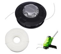 SilverChry Alluminio Testa Decespugliatore, con Filettatura Sinistra M10, Testa Filettata Easy Load & Go Adatta Tosaerba Nylon 2,4mm 30m (Colore Della Corda Casuale), Testina Falciante (Nero)