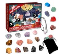 SilverChry Calendario Avvento 2024 Pietre e Minerali, Calendario dell'Avvento con gemme, 24 Giorni di Minerali Natale Calendario Conto Alla Rovescia, Calendario Dell'Avvento per Bambini e Bambine