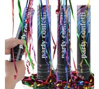 SilverChry Cannone Spara Coriandoli *4pcs, Tubo Spara Coriandoli Festa, Coriandoli Cannoni Popper, Tubi Coriandoli Compleanno, Cannoni Coriandoli Matrimonio, Sparacoriandoli per Laurea Tubo (Colore)