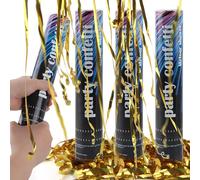 SilverChry Cannone Spara Coriandoli *4pcs, Tubo Spara Coriandoli Festa, Coriandoli Cannoni Popper, Tubi Coriandoli Compleanno, Cannoni Coriandoli Matrimonio, Sparacoriandoli per Laurea Tubo (Oro)