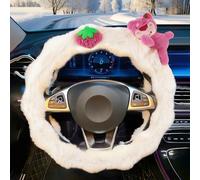 SilverChry Coprivolante in Peluche 15in (38cm), Peloso Universale, Copristerzo Auto Decorato (Bianco)
