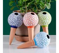 SilverChry Irrigazione a Goccia Automatica, Coni Annaffiatori per Vasi, Dosatore Acqua Piante, Sfere per Irrigazione, Automatiche per Irrigazione Piante, Vasi Terracotta per Giardino Balcone (Fiore)