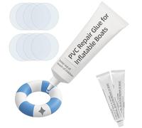SilverChry Kit Riparazione Piscina, Toppe per Piscina, Colla per Riparazione in PVC 60g + 8 Patch, Riparazione Piscina Fuori Terra, per Materasso Gonfiabile Gommone Piscina Gonfiabile Anello di Nuoto