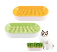 SilverChry Set di 2 erbe per gatti, fioriere per erba a gatto, kit di coltivazione idroponica, stazione di alimentazione con per giardino e casa interna ed esterna