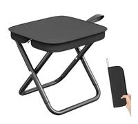 SilverChry Sgabello Pieghevole Portatile, Sedia Pieghevole Campeggio, Leggero, Sedia Portatile in acciaio con Borsa di Stoccaggio per Attività All'aperto,Pesca,Barbecue,Viaggi,Massimo 180KG (Nero)