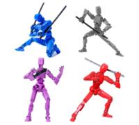SilverChry T13 Action Figure*4Pcs, Stampati in 3D Personaggi d'Azione, Lucky 13 Action Figure Set, per Decorazione del Desktop, Raccolta, Design Creativo