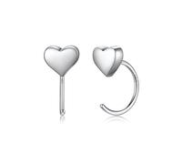 SILVERCUTE Orecchini Donna Cerchio in Argento Sterling 925 a Forma di Cuore Orecchini Cerchio Argento 925 Semicerchio Regalo per Donna Ragazza