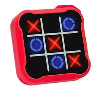Silvergear Tic Tac Toe Gioco | Console 3 in 1 con Memory & Whack-a-Mole | Giocattolo retrò | Touchpad | Compatto e leggero | per bambini e famiglia | 9 × 9 × 2,8 cm | rosso