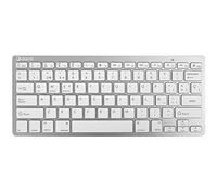 SilverHT 19386 tastiera Bluetooth QWERTY Spagnolo Argento, Bianco