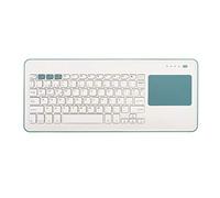 SilverHT Touchpad Wireless KB White + Blue tastiera Bluetooth QWERTY Spagnolo Blu, Bianco