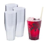 Silverkitchen 30x bicchieri da cocktail da 0,3 L, trasparenti in PP a 6 angoli, Made in Germany Bicchieri da cocktail in plastica dura, resistenti e riutilizzabili