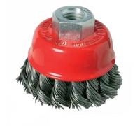 Silverline 486937, Spazzola a tazza con filo annodato 100 mm