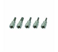 Silverline 580431 - Inserto Torx per chiave a tubo, 3/8", sistema metrico, 5 pezzi