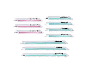 Silverline 783087 - Confezione con 10 lame per seghetto alternativo, da 150 e 240 mm