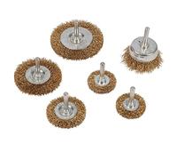 Silverline 993067 - Set spazzole piatte ed a coppia con setole in ferro, 6 pezzi