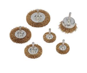 Silverline 993067 - Set spazzole piatte ed a coppia con setole in ferro, 6 pezzi