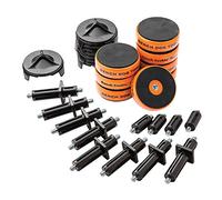 Silverline Bench Dog Tools 518609 Master Bench Cookie Plus Kit Rondelle antiscivolo 28 pezzi, Arancione