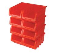 Silverline - Set di 8 cassette impilabili