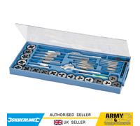 Silverline Set Maschi e Filiere Resistente Carbonio Acciaio Coperchio Ingegnere