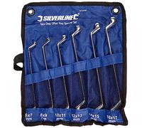 Silverline Tools 673424 - Set di 6 chiavi poligonali doppie curvate, 6-17 mm