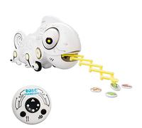 Silverlit YCOO 88538 ROBO CHAMELEON by Robot telecomandato per bambini, con 4 insetti metallici, effetti luminosi e sonori, 28 cm, colore bianco, dai 3 anni in su